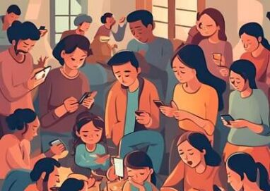 This image refers to the fact that how we are disconnected from our family, friend and loved once because of phones and even after being together, we don't bother about each other and don't celebrate together...